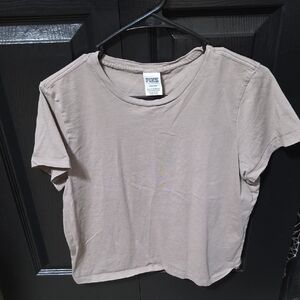 PINK Victoria's Secret Taupe Short Sleeve Tee